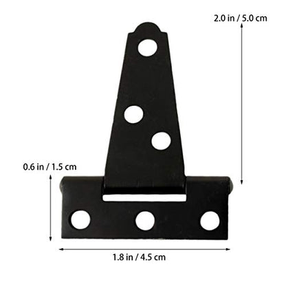 DOITOOL 2 Pcs 2 Inch T Hinges Black T-Strap Shed Barn Door Hinges