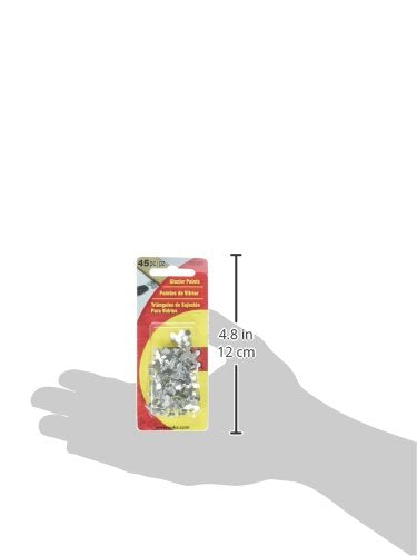 OOK Glazing Push Points, Glazier Points, Steel, Zinc Finish (45 Piece), Metallic