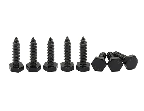 LBY 32pcs Lag Screws, 1/4" x 1" Hex Head Lag Screws Bolts (with Washers), Heavy-Duty Wood Screws for Decking & Structural Fastening, 304 Stainless Steel, (Black) - size: 1/4" x 1"