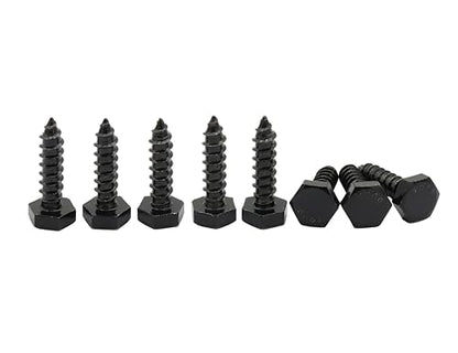 LBY 32pcs Lag Screws, 1/4" x 1" Hex Head Lag Screws Bolts (with Washers), Heavy-Duty Wood Screws for Decking & Structural Fastening, 304 Stainless Steel, (Black) - size: 1/4" x 1"