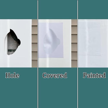 Vinyl Siding Repair Kit 24Pcs 6.3X4.75Inch Self-Adhesive Vinyl Siding Patch PVC Tape Cover Any Cracks Holes Blemishes on Vinyls Sidings Fence Tools Home Skirting - size: 24 patches