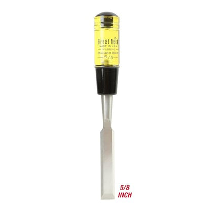 GreatNeck 5/8 in Wood Chisel for Carpentry and Joinery, 5 Inch Blade, High Carbon Steel, Steel Cap Acetate Handle, Made in USA Woodworking Tools - size: 5/8 Inch