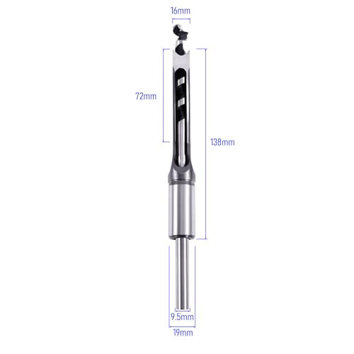 5/8 Inch Square Hole Mortising Chisel Bit High-Carbon Steel - size: 5/8inch（16mm）