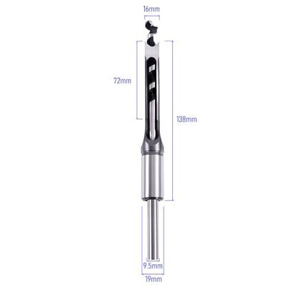 5/8 Inch Square Hole Mortising Chisel Bit High-Carbon Steel - size: 5/8inch（16mm）