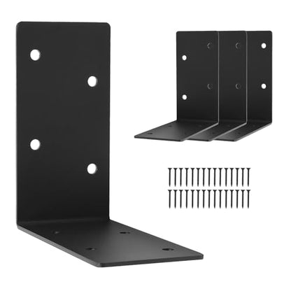 4 Pcs 6"x6"x3" L Right Angle Bracket, 3MM Heavy Duty Steel - size: L-6''X6''X3''