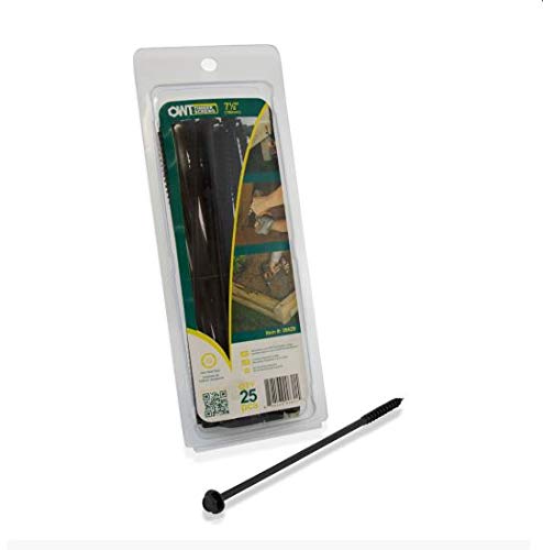OZCO Timber Screws, 1/4in x 7-1/2in, 25 Pieces, Black - size: 25 Pack, style: 1/4" x 7-1/2"