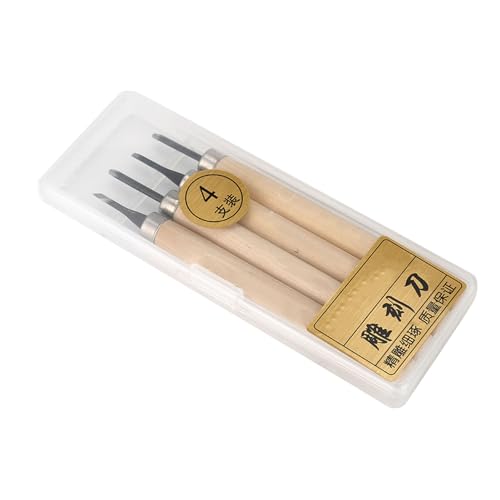 Stamp Carving Tools 4PCS Rubber Wood Carving Knife Tools