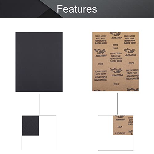 Utoolmart 220 Grits Sanding Sheets Wet Dry Silicon Carbide Sandpaper for Wood Furniture Metal Automotive Polishing 3pcs - color: 3pcs, size: 220 Grit