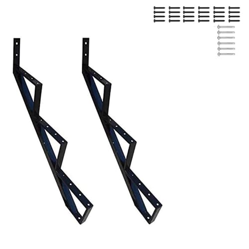 MTB Black Steel Stair Riser with 1/2/3/4/5/6/7 Steps - style: 3 Step 2Pack