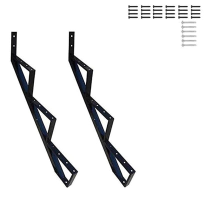 MTB Black Steel Stair Riser with 1/2/3/4/5/6/7 Steps - style: 3 Step 2Pack