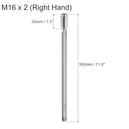 uxcell Metric Thread Tap M16 x 2 H2 300mm Extra Long Straight Flute - size: M16 x 2 x 300mm