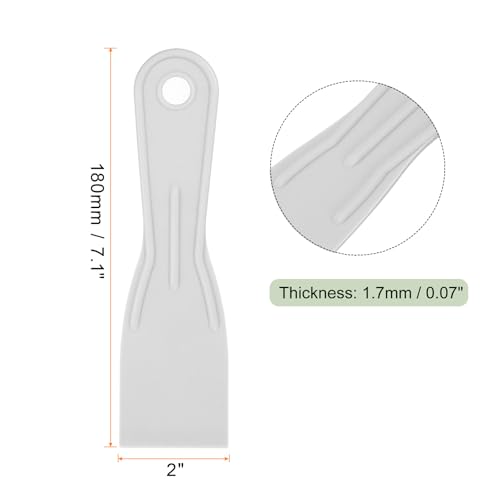 HARFINGTON 5pcs Putty Scraper 2" Width 1.7mm Thin Flexible Plastic Putty Knives for Taping Drywall Spreading Painting Wall Scratching Gray - size: 2"