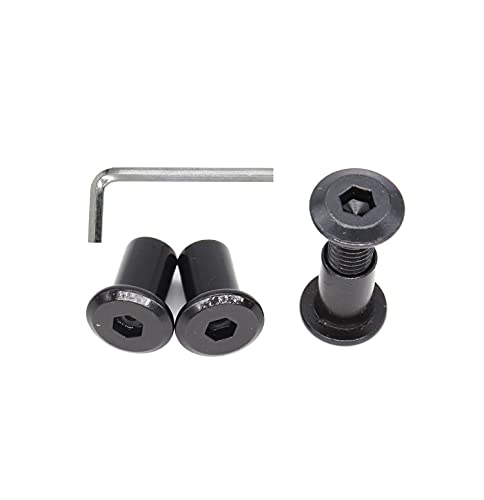 10-Pack Black M8 20mm Countersunk Rivet Socket Cap Connecting Bolts Cap Nuts Assortment Kit for Furniture Connecting - size: M8 x 20mm 10-Pack
