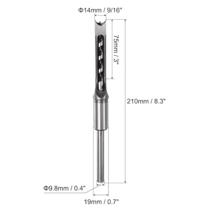uxcell Square Hole Drill Bit, 9/16" High-Carbon Steel Hollow Chisel Mortise Power Tool for Woodworking - size: 9/16"
