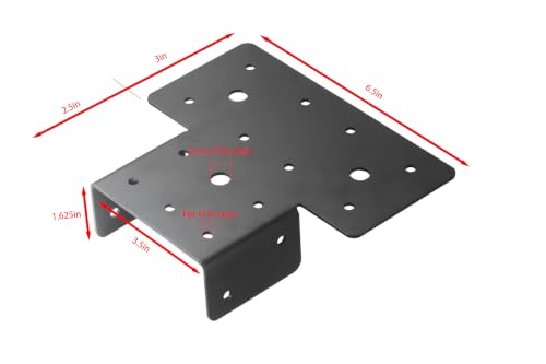 4x4 T-Shaped Column Beam Connectors Multi-Use Brackets for Pergolas - color: Black-4x4