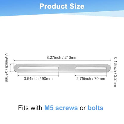 M METERXITY 2-Pack Flat Mending Plate Support 8.27x0.94in, Silver - color: Silver, size: 210 x 24mm