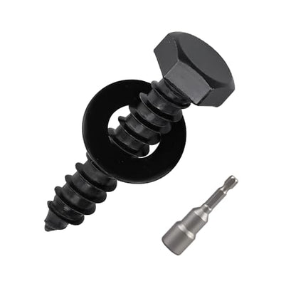 10-Sets 3/8 x 2 Black Hex Head Lag Screws & Flat Washers, Heavy Duty Wood Lag Screws, 304 Stainless Steel (18-8), 3/8" Bolt - size: 3/8 x 2