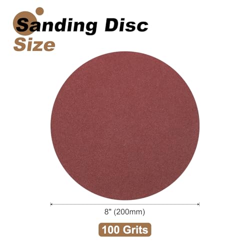 uxcell 15pcs 8-Inch PSA Sanding Discs, 100 Grits Aluminum Oxide Self Adhesive Stick Back Sandpapers, No-Hole Round Wet/Dry Sander Papers, Sand Auto Car Paint, Wood, Metal - size: 100 Grit