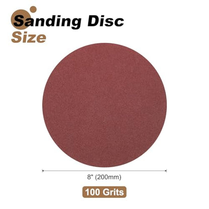 uxcell 15pcs 8-Inch PSA Sanding Discs, 100 Grits Aluminum Oxide Self Adhesive Stick Back Sandpapers, No-Hole Round Wet/Dry Sander Papers, Sand Auto Car Paint, Wood, Metal - size: 100 Grit