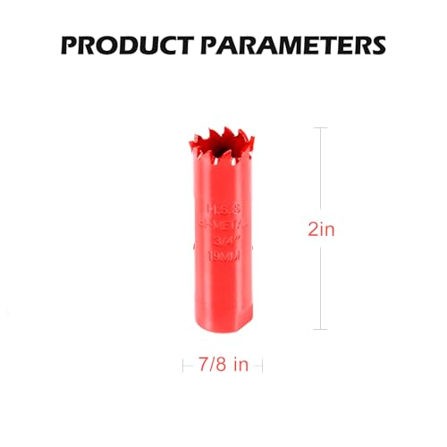 3/4"(19MM) Bi-Metal M42 Hole Saw with 8% Cobalt– Deep Cut 2" Depth HSS Hole Cutter for Wood, Plastic, Drywall, Metal Sheet & Hardened Stainless Steel(Without Arbor) - size: 3/4"(19MM)Bi-Metal M42 Hole Saw