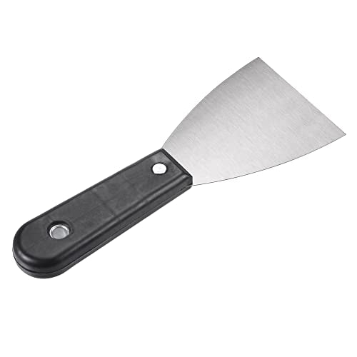 uxcell Putty Scraper 3" Spatula Drywall Repair Spreader Stainless Steel Blade Black Handle 2Pcs - size: 3"