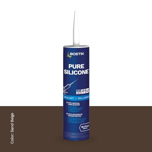 BOSTIK Pure Silicone Sand Beige 10.1oz Silicone Caulk & - 1 Cartridge - color: Sand Beige