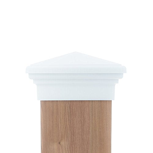 Atlanta Post Caps 8x8 White Pyramid Post Cap - color: White, size: 8"x 8" ACTUAL