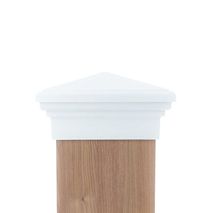 Atlanta Post Caps 8x8 White Pyramid Post Cap - color: White, size: 8"x 8" ACTUAL