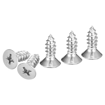 DTGN 50Pcs #10x1/2 Flat Head Wood Screws, 304 Stainless Steel - Silver - color: Silver, size: #10x1/2"