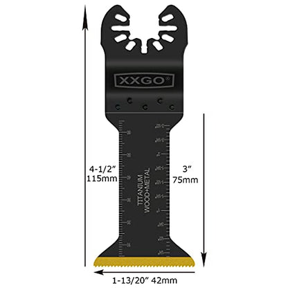 XXGO 3 Pcs Extra Long Metal Cutting Titanium Oscillating Multitool Blade - size: Titanium Multi Tool Metal Blades - 3 Pcs