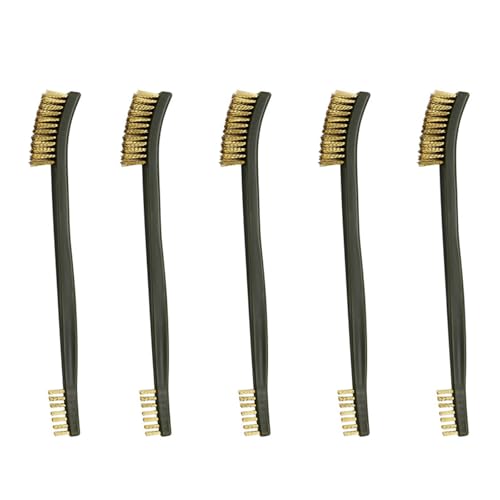 5-Piece Brass Wire Brush Set, Small Brass Wire Brushes, Mini Wire Brushes for Cleaning, Rust Removal