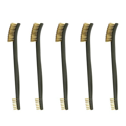 5-Piece Brass Wire Brush Set, Small Brass Wire Brushes, Mini Wire Brushes for Cleaning, Rust Removal