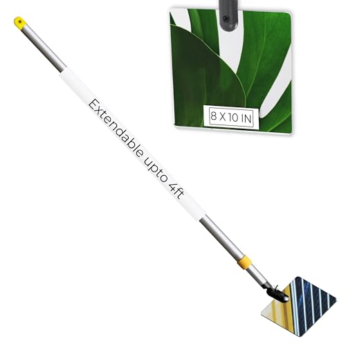 Inspection Mirror Telescoping Pole, Lightweight & Durable, 2 ft - 4 ft Pole, 8 x 10 inch Acrylic Mirror - size: 8 x 10 inch Acrylic Mirror, style: 2 ft - 4 ft Pole
