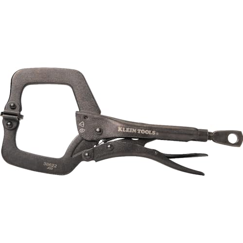 Klein Tools 38662 C-Clamp Locking Pliers Set, 6-Inch and 11-Inch Adjustable Swivel Jaw Pliers, for Home, Shop, Woodworking, 2-Piece - style: Standard Jaw Kit