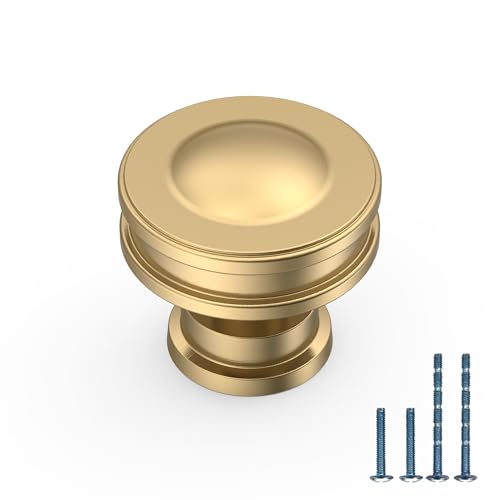 10 Pack Champagne Bronze Kitchen Cabinet Knobs Round Dresser Knobs Cabinet Hardware Knobs for Drawers - color: Champagne Bronze, size: knob