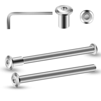 1/4-20 x 3-1/2" 20Pcs Flat Head Hex Socket Cap Screws Bolts Barrel Nuts Kit, 304 Stainless Steel 18-8, Full Thread by SG TZH (with Hex Spanner) - color: Silver, size: 1/4-20 x 3-1/2"