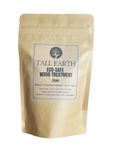 Tall Earth Eco-Safe Wood Treatment, Non-Toxic Stain, Silver Gray Patina, 5 Gallon Mix - size: 5 Gallon