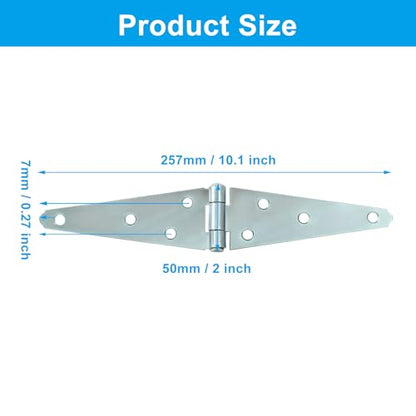 Hordion 2Pcs Strap Hinge Shed Door Hinges, 5 Inch Heavy Duty Gate Hinges - size: 5 Inch, 2Pcs