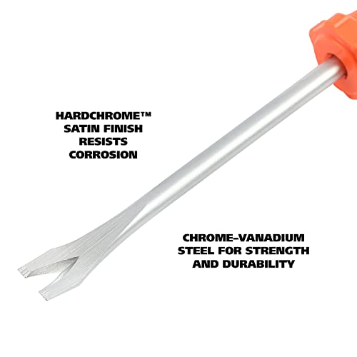 GreatNeck Tack Lifter, Nail Puller for Lifting Carpet, Trim Removal Tool, Impact Resistant Acetate Handle, 4-Inch Cr-V Steel Shaft