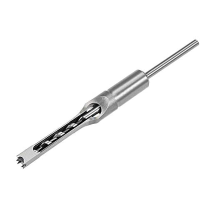 uxcell Square Hole Drill Bit, 3/8" High-Carbon Steel Hollow Chisel Mortise Power Tool Kits for Woodworking - size: 3/8 in