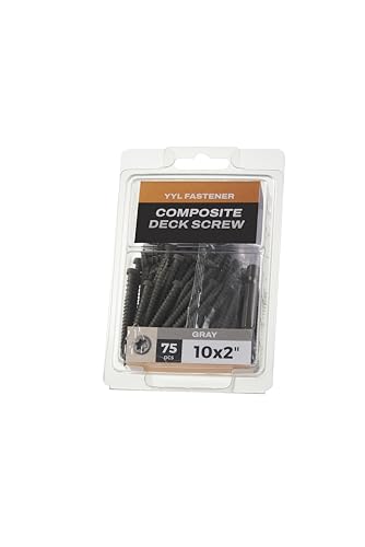 Composite Deck Coated Wood Screws #10 x 2, Gray, 75 - color: Gray, size: #10x2
