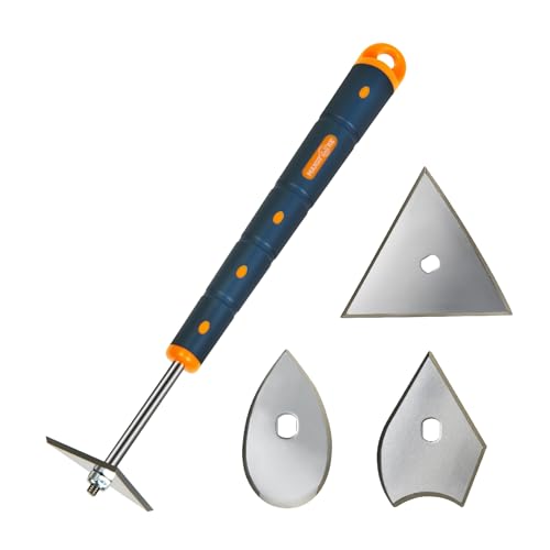 MANUFORE 13-Inch Contour Paint Scraper with 3pcs Different Shapes Blade
