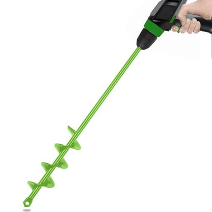 Auger Drill Bit for Planting - 1.6"X16.5" Heavy-Duty Garden Auger Spiral Drill Bit - Bulb Planter Tool - 3/8" Hex Drive Drill - size: 1.6"X16.5"-Green