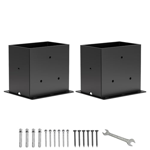 2 Pcs 4"×4" Post Base|Inner Size (3.6" x5.6“)| - size: 4“x 6", style: 2 Set
