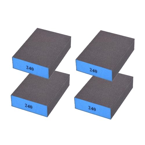 4Pcs 240Grit Sanding Sponges, Wet Dry Sanding Blocks - size: 240Grit