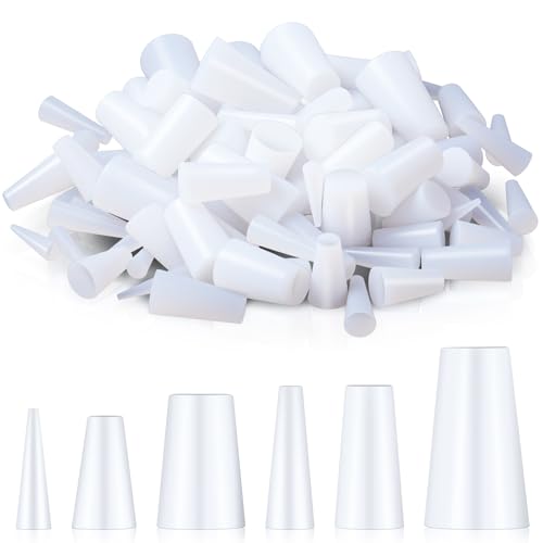 Tandefio 100 Pcs 6 Sizes Carpenter Bee Plug Rubber Cork Stopper Carpenter Bee Corks for Easy Repair of Damaged Porch Hole - size: Six Sizes