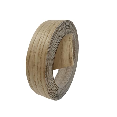 Real White Oak Wood Veneer Edge Banding Tape,Preglued Iron On Edging Band Roll with Self Hot Melt Adhesive,Prefinished Flexible Edgebanding Strip for Laminate Furniture Cabinet Repair - style: White Oak