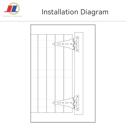 Gate Hinges, Heavy Duty T-Hinge, Wood Fence, Black - style: Wood Gate T