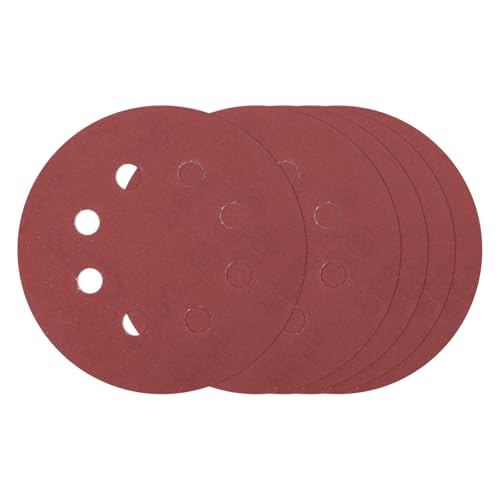 5Pcs Sanding Disc 5Inch 600Grit 8 Hole Sandpapers Red - color: Red, size: 5 Inch(600 Grit)