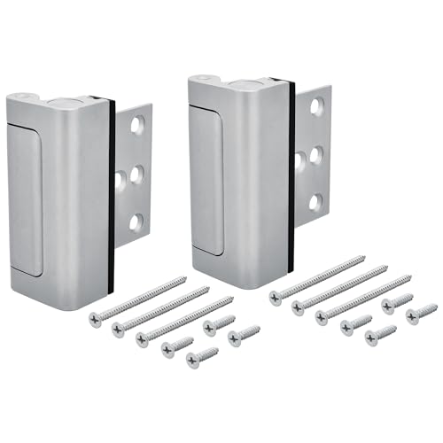 "HardwareX Supply Door Reinforcement Lock, Privacy Door Latch Harden Construction 3"" Stop Childproof, Satin Nickel (2 Pack)" - color: Satin Nickel, size: 2 Pack